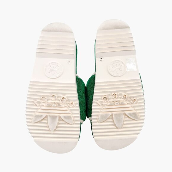 Gucci x Adidas GG Platform Slide Sandals EU 37 US 7 Green Monogram Terry Mule - Picture 10 of 12